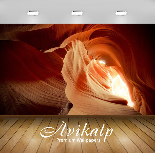 Avikalp Exclusive Awi6394 Sun Light At The End Of The Rocky Tunnel Nature Full HD Wallpapers for Liv