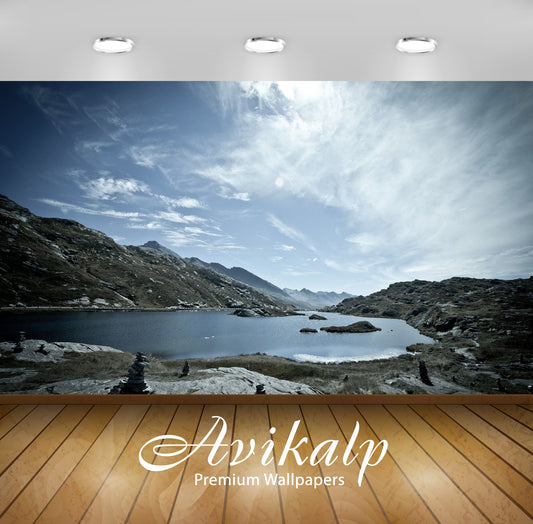 Avikalp Exclusive Awi6447 Sunny Day At The Lake Nature Full HD Wallpapers for Living room, Hall, Kid