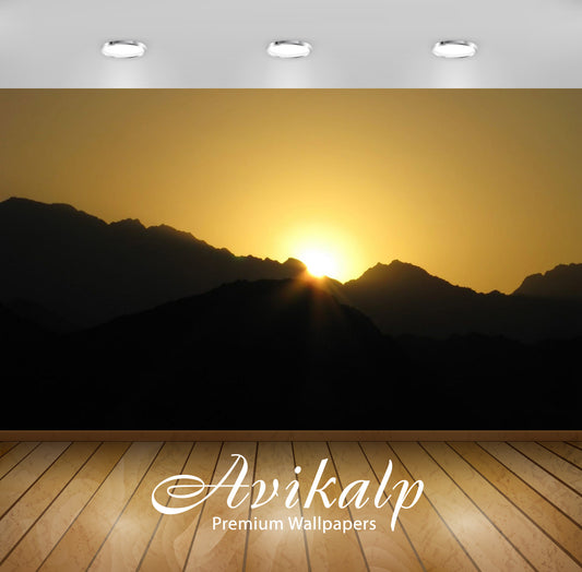 Avikalp Exclusive Awi6474 Sunrise Over The Cliffs Nature Full HD Wallpapers for Living room, Hall, K