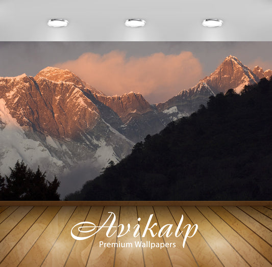 Avikalp Exclusive Awi6513 Sunset Over Himalayas Nature Full HD Wallpapers for Living room, Hall, Kid