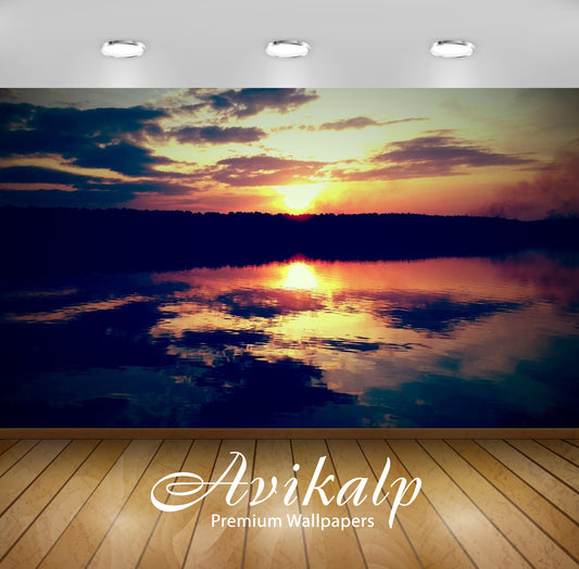 Avikalp Exclusive Awi6529 Sunset Sky Reflecting In The Foggy Water Nature Full HD Wallpapers for Liv