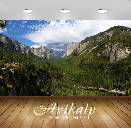 Avikalp Exclusive Awi6577 Top View Of Yosemite National Park Nature Full HD Wallpapers for Living ro