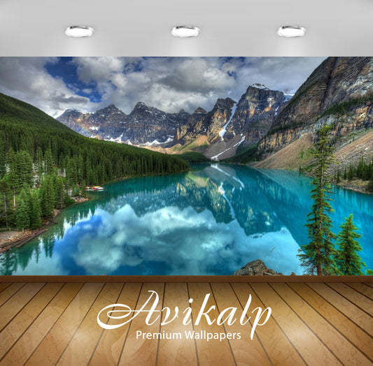 Avikalp Exclusive Awi6623 Turquoise Lake In Banff National Park Nature Full HD Wallpapers for Living