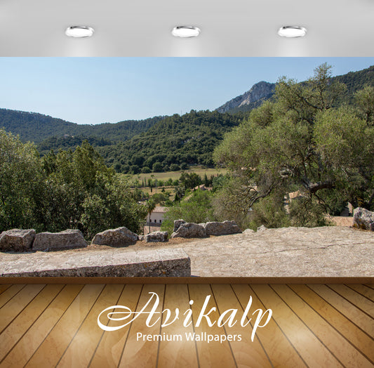 Avikalp Exclusive Awi6636 View Over The Santuari De Lluc Monastery Nature Full HD Wallpapers for Liv