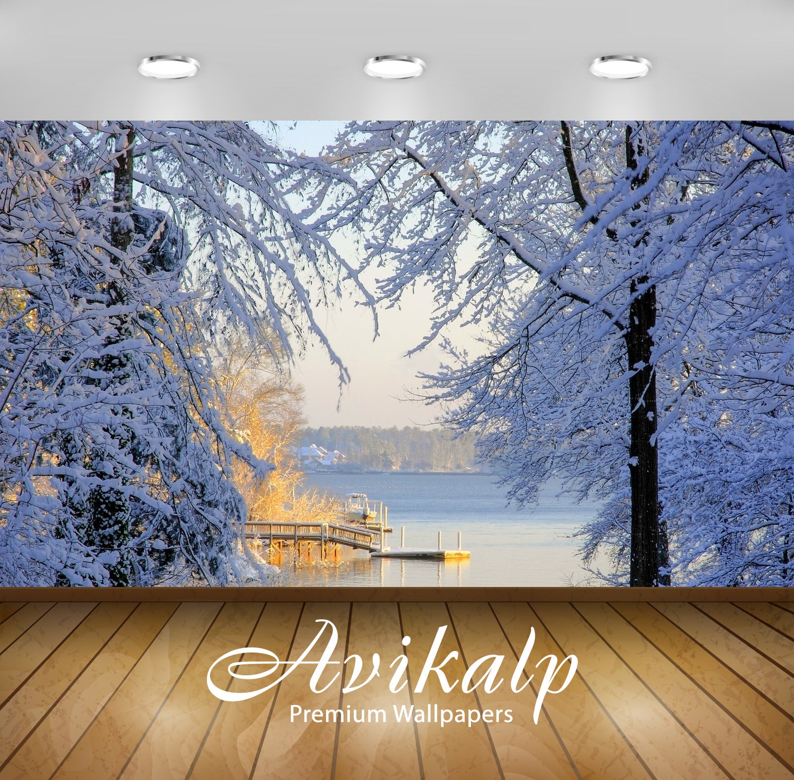 Avikalp Exclusive Awi6641 Warm Sun Reflected On The Snowy Trees By The Lake Nature Full HD Wallpaper Avikalp Exclusive Awi6641 Warm Sun Reflected On The Snowy Trees By The Lake Nature Full HD Wallpaper