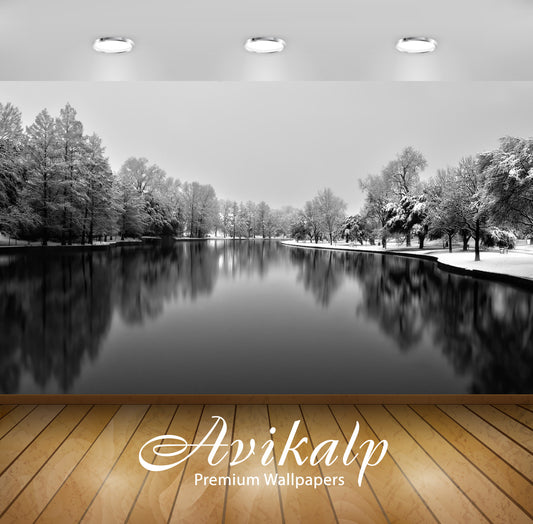 Avikalp Exclusive Awi6714 Winter Landscape Nature Full HD Wallpapers for Living room, Hall, Kids Roo