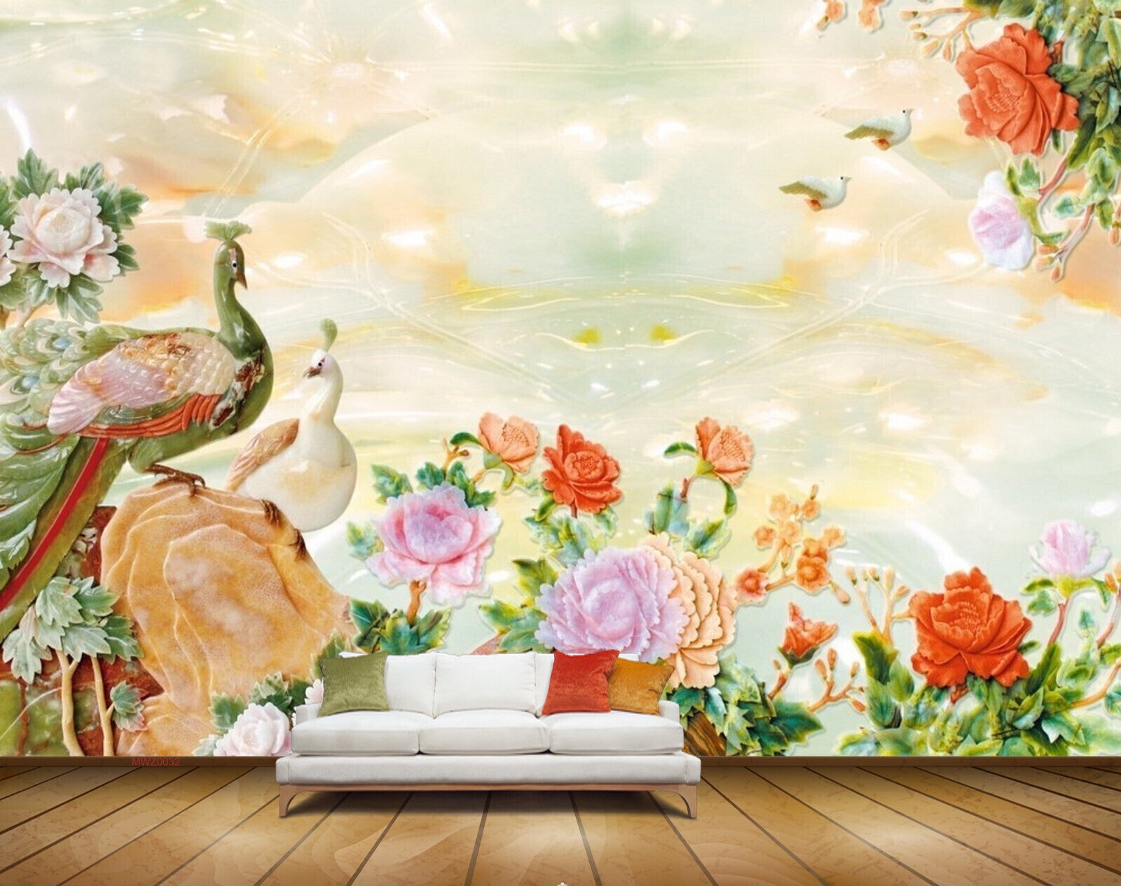 Avikalp MWZ0032 Peacocks Birds Flowers Creepers Plants HD Wallpaper Avikalp MWZ0032 Peacocks Birds Flowers Creepers Plants HD Wallpaper