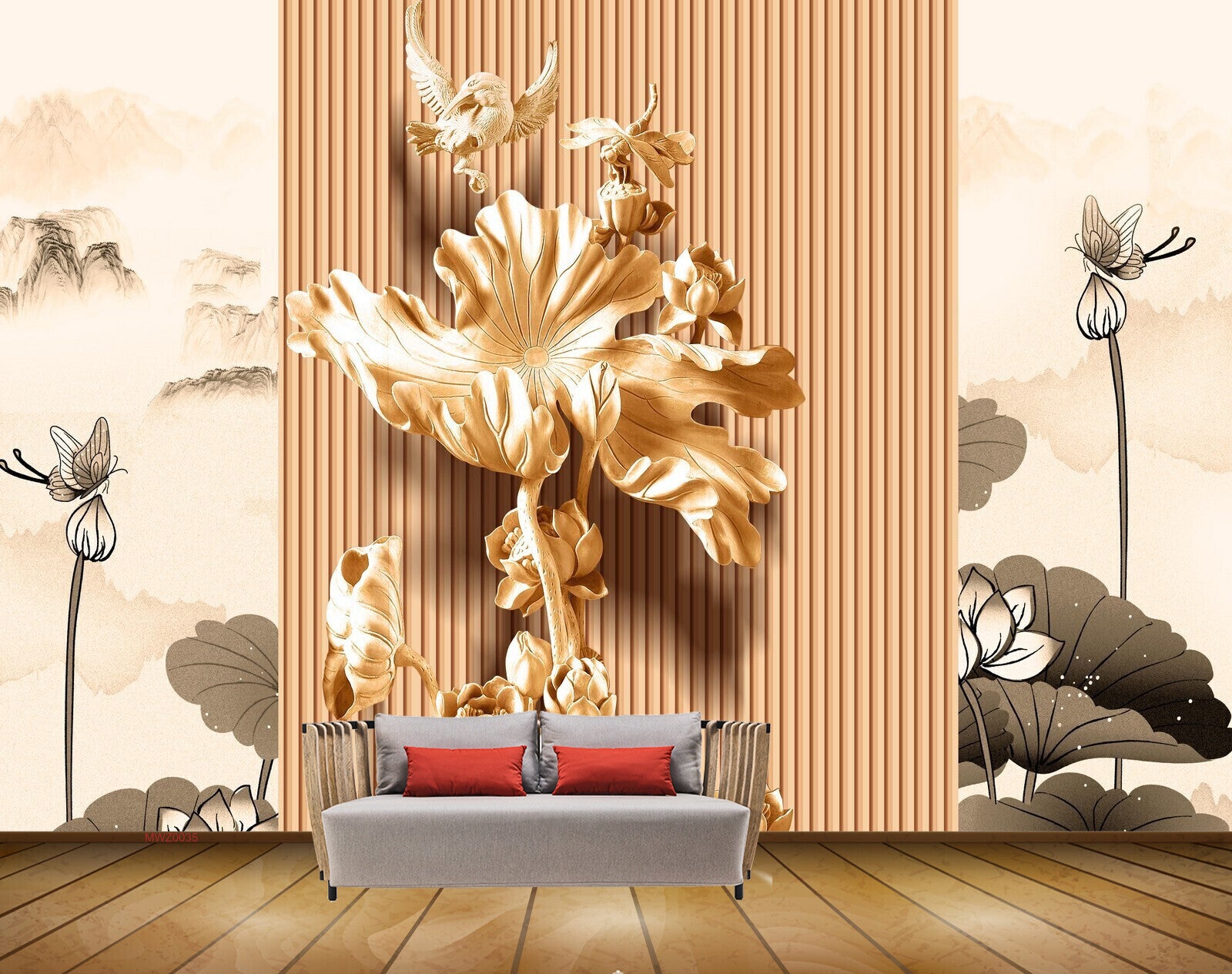 Avikalp MWZ0035 Reddish Flowers Butterflies Leaves HD Wallpaper Avikalp MWZ0035 Reddish Flowers Butterflies Leaves HD Wallpaper