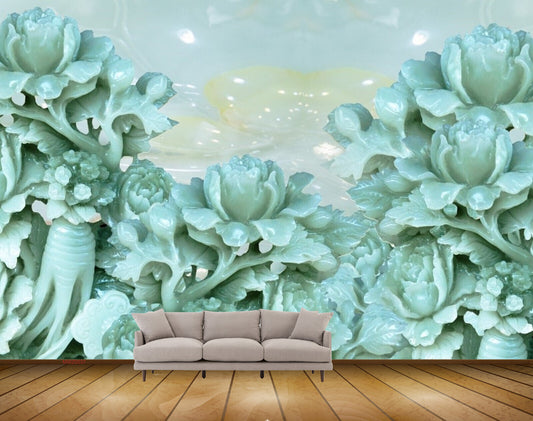 Avikalp MWZ0037 Green Flowers Leaves Plants HD Wallpaper