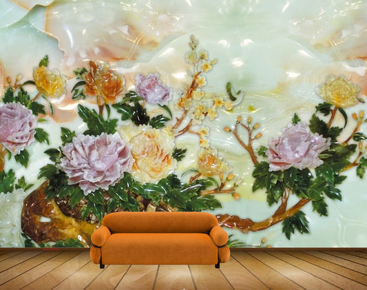 Avikalp MWZ0043 Pink Orange Flowers Plants HD Wallpaper