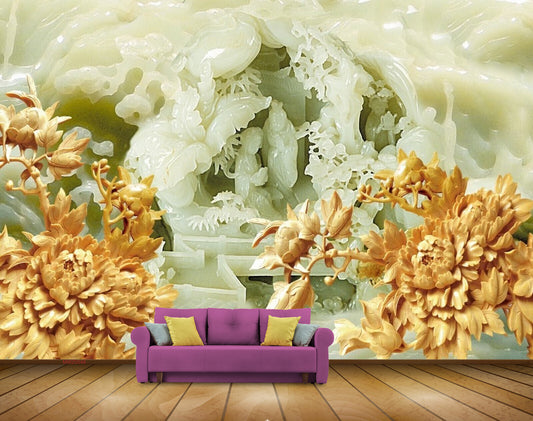 Avikalp MWZ0048 White Orange Flowers People HD Wallpaper