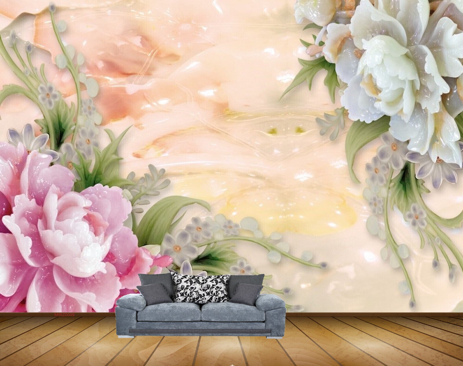 Avikalp MWZ0049 Pink White Flowers 3D HD Wallpaper Avikalp MWZ0049 Pink White Flowers 3D HD Wallpaper