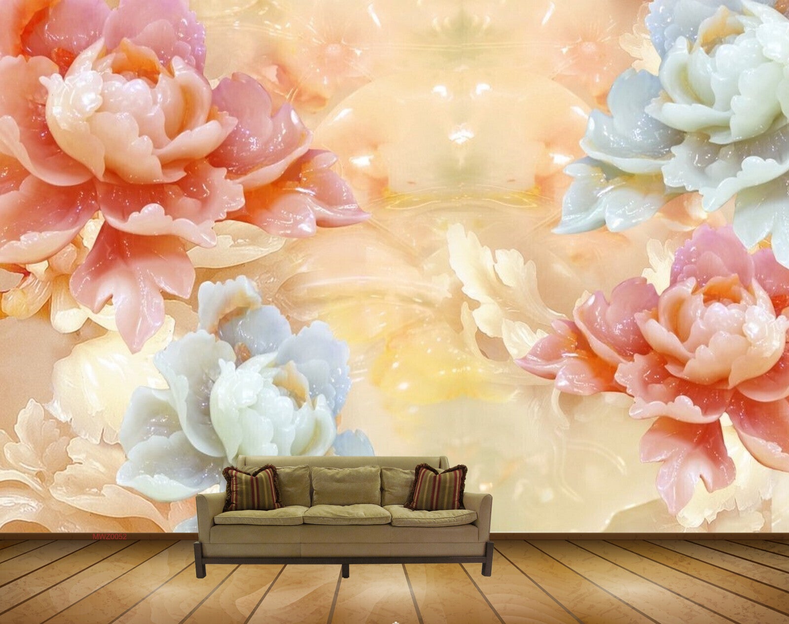 Avikalp MWZ0052 Peach White Flowers HD Wallpaper Avikalp MWZ0052 Peach White Flowers HD Wallpaper