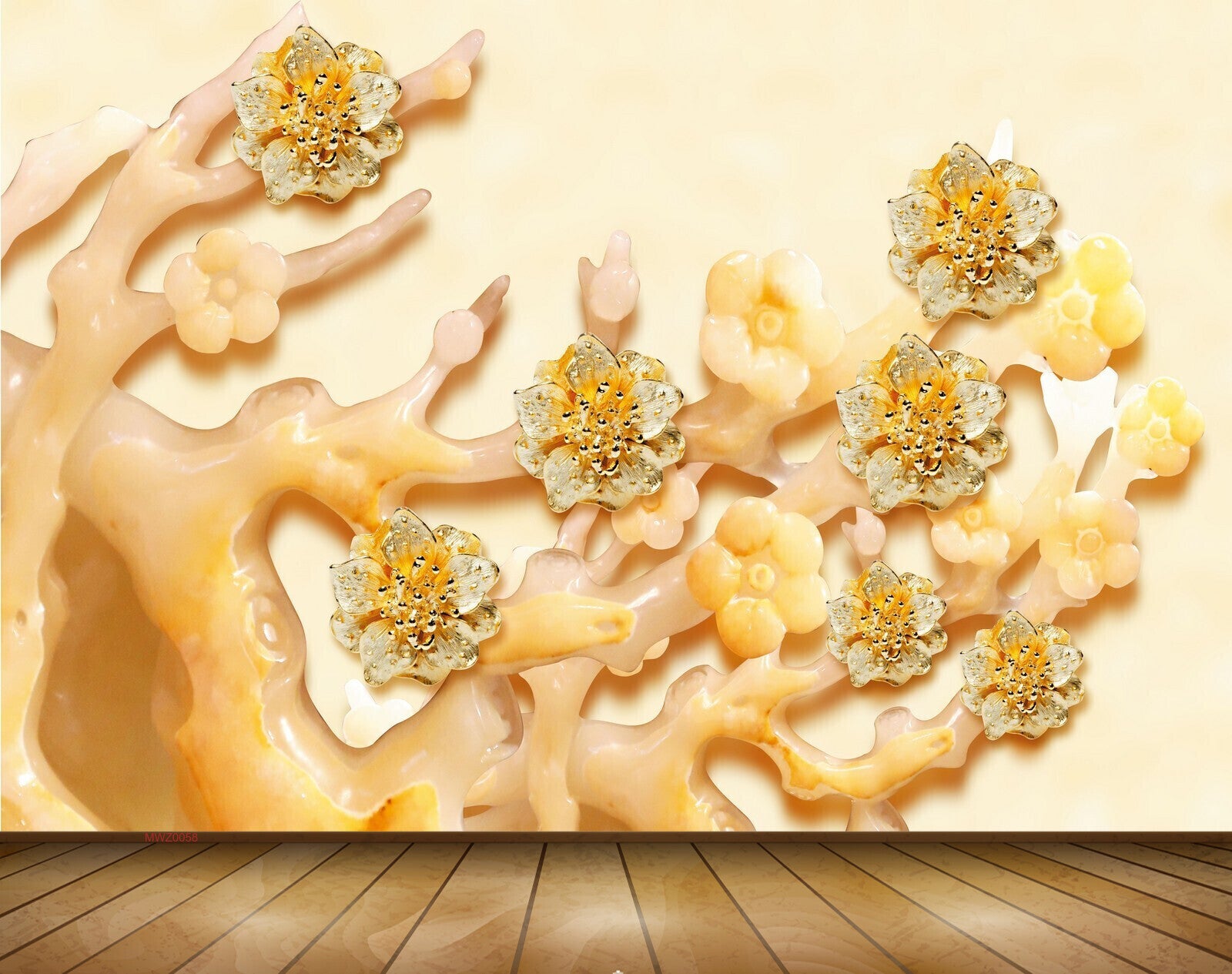 Avikalp MWZ0058 White Yellow Flowers Branches 3D HD Wallpaper Avikalp MWZ0058 White Yellow Flowers Branches 3D HD Wallpaper