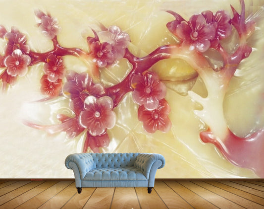 Avikalp MWZ0065 White Purple Flowers HD Wallpaper