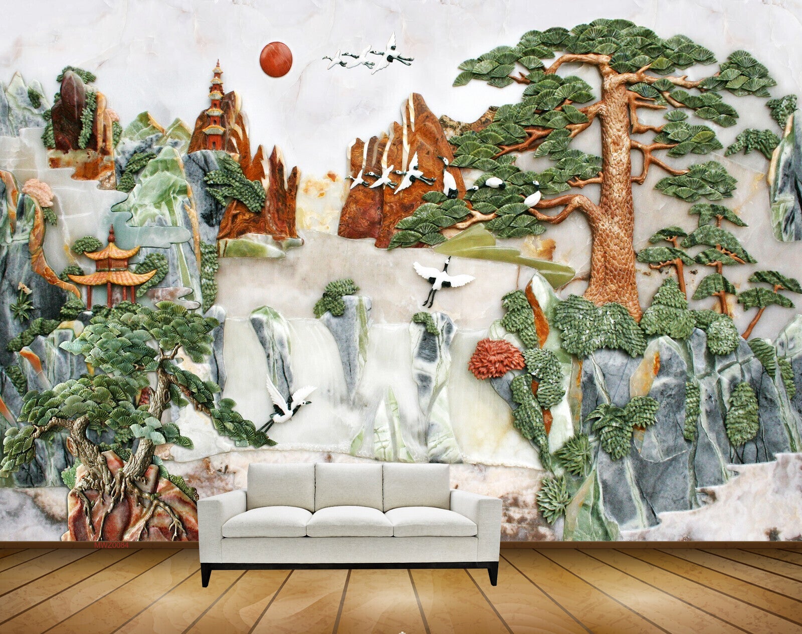 Avikalp MWZ0084 Trees Sun Birds Mountains Temple 3D HD Wallpaper Avikalp MWZ0084 Trees Sun Birds Mountains Temple 3D HD Wallpaper