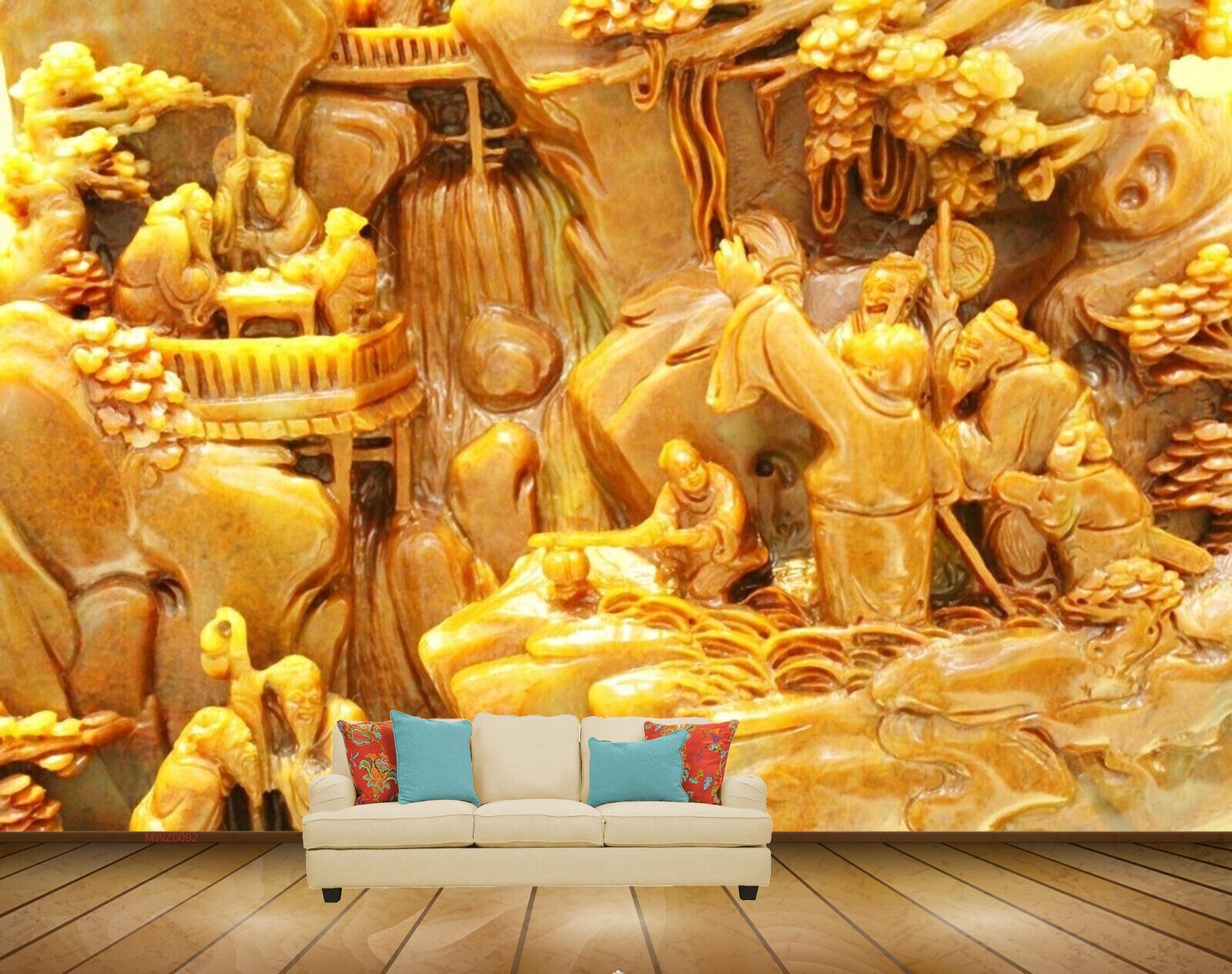 Avikalp MWZ0092 Yellow Orange Mountains People Plants 3D HD Wallpaper Avikalp MWZ0092 Yellow Orange Mountains People Plants 3D HD Wallpaper