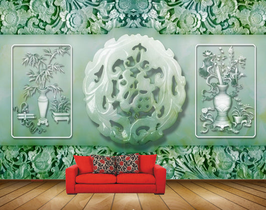 Avikalp MWZ0094 White Green Flower Plants HD Wallpaper