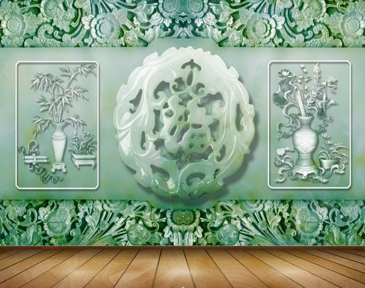 Avikalp MWZ0094 White Green Flower Plants 3D HD Wallpaper