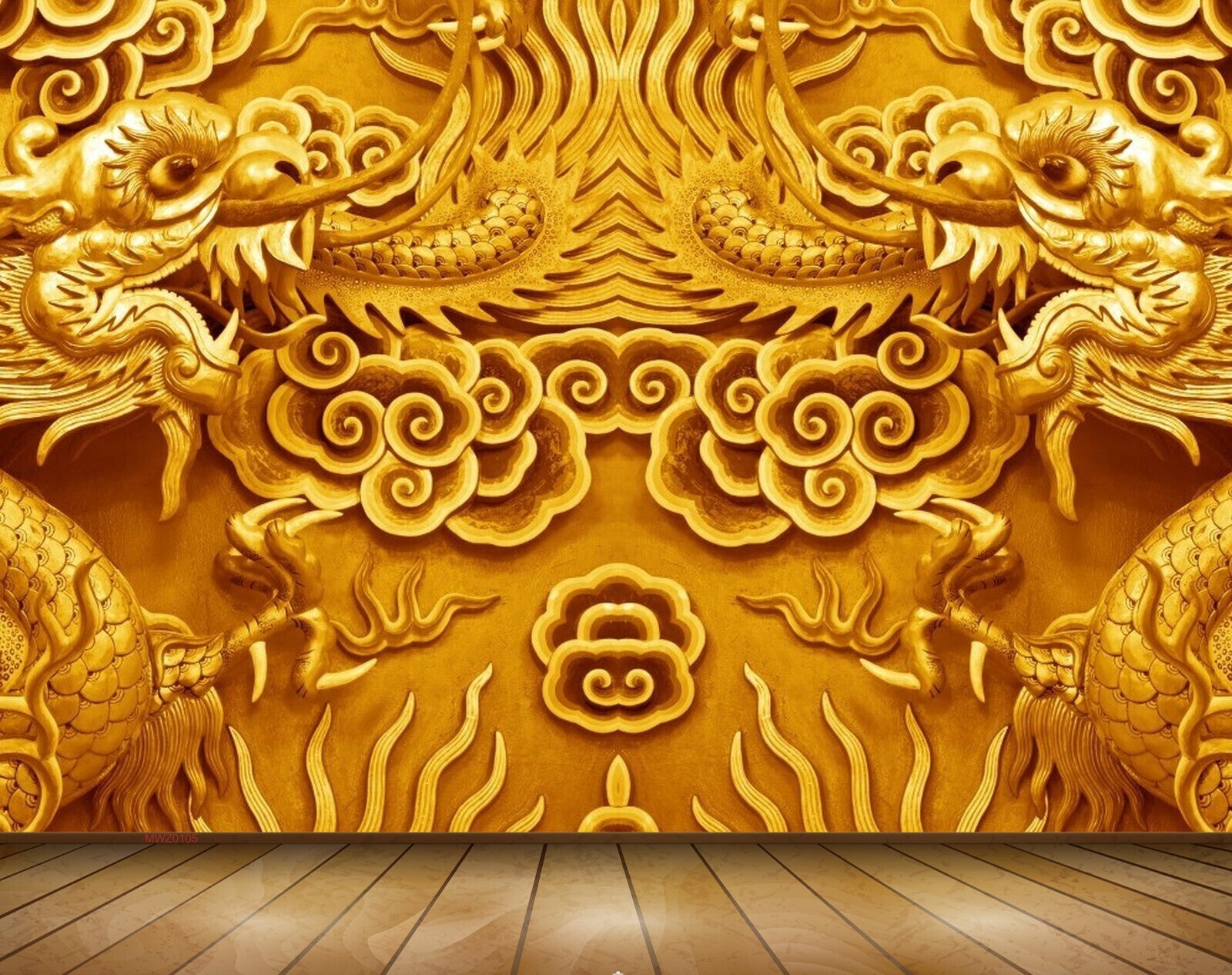 Avikalp MWZ0105 Golden Flowers Snakes Lions 3D HD Wallpaper Avikalp MWZ0105 Golden Flowers Snakes Lions 3D HD Wallpaper