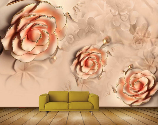 Avikalp MWZ0108 Pink White Flowers HD Wallpaper