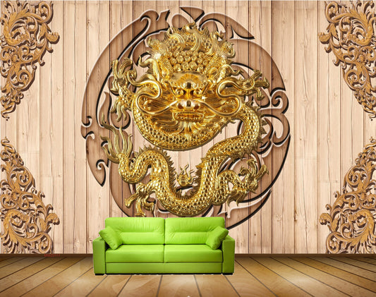 Avikalp MWZ0117 Golden Snake Lion HD Wallpaper