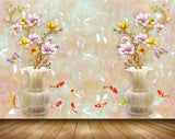 Avikalp MWZ0144 White Pink Flowers Fishes Butterflies 3D HD Wallpaper Avikalp MWZ0144 White Pink Flowers Fishes Butterflies 3D HD Wallpaper