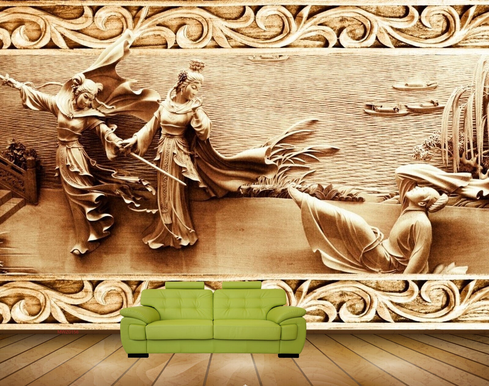 Avikalp MWZ0156 River People Boats Plants 3D HD Wallpaper Avikalp MWZ0156 River People Boats Plants 3D HD Wallpaper