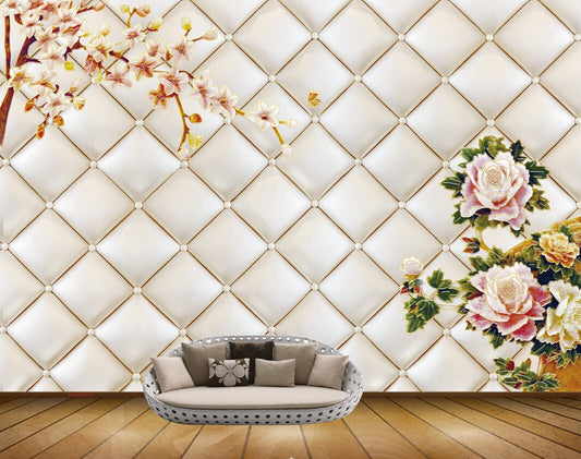 Avikalp MWZ0162 Pink White Orange Flowers Branches HD Wallpaper