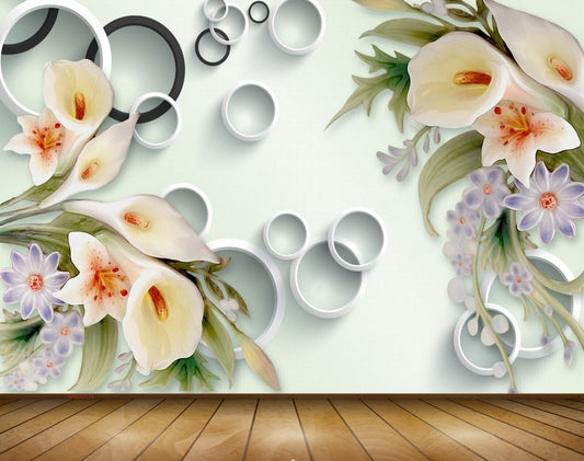 Avikalp MWZ0175 Purple Violet Tulips Flowers 3D HD Wallpaper