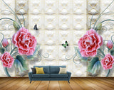 Avikalp MWZ0192 Pink Flowers Butterflies HD Wallpaper Avikalp MWZ0192 Pink Flowers Butterflies HD Wallpaper