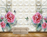 Avikalp MWZ0192 Pink Flowers Butterflies 3D HD Wallpaper Avikalp MWZ0192 Pink Flowers Butterflies 3D HD Wallpaper