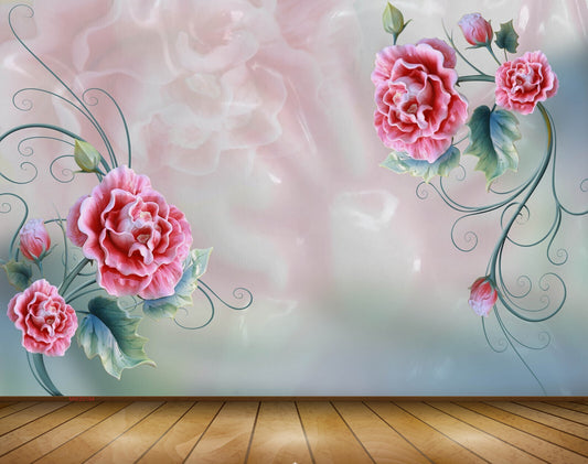 Avikalp MWZ0194 Pink Flowers Branches 3D HD Wallpaper