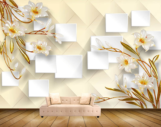 Avikalp MWZ0198 White Yellow Flowers HD Wallpaper