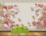 Avikalp MWZ0199 White Pink Flowers Fishes 3D HD Wallpaper Avikalp MWZ0199 White Pink Flowers Fishes 3D HD Wallpaper