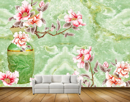 Avikalp MWZ0201 Pink White Flowers Plants HD Wallpaper