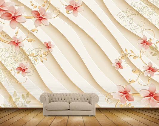 Avikalp MWZ0203 White Red Flowers Branches HD Wallpaper