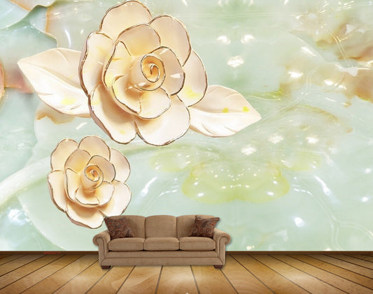 Avikalp MWZ0213 Pink White Flowers HD Wallpaper