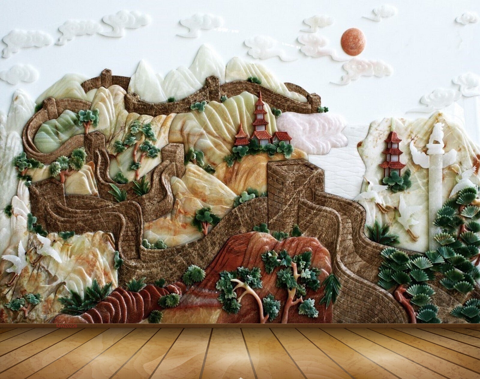 Avikalp MWZ0226 Plants Sun Mountains Greatwall Clouds 3D HD Wallpaper Avikalp MWZ0226 Plants Sun Mountains Greatwall Clouds 3D HD Wallpaper