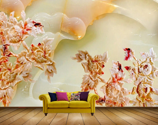 Avikalp MWZ0233 White Red Flowers Plants HD Wallpaper