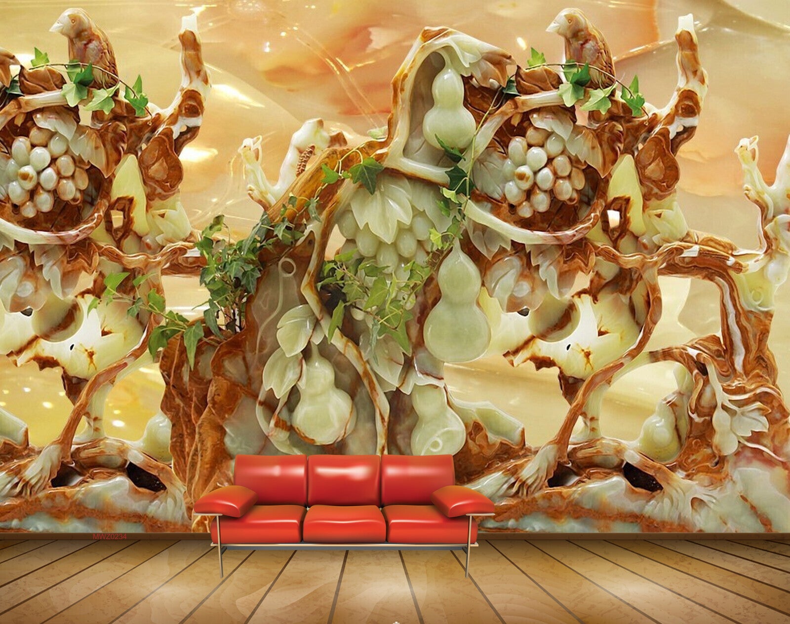 Avikalp MWZ0234 White Orange Birds Branches Eggs HD Wallpaper Avikalp MWZ0234 White Orange Birds Branches Eggs HD Wallpaper