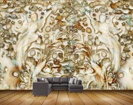 Avikalp MWZ0244 White Orange Flowers Plants People HD Wallpaper