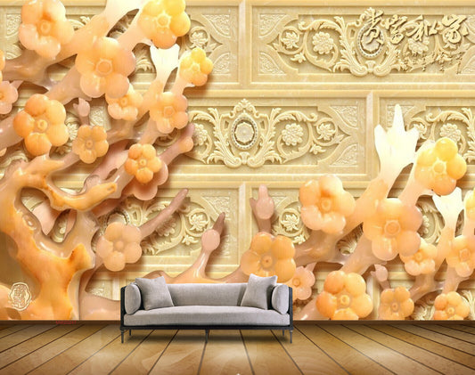 Avikalp MWZ0247 Orange White Flowers Plants HD Wallpaper