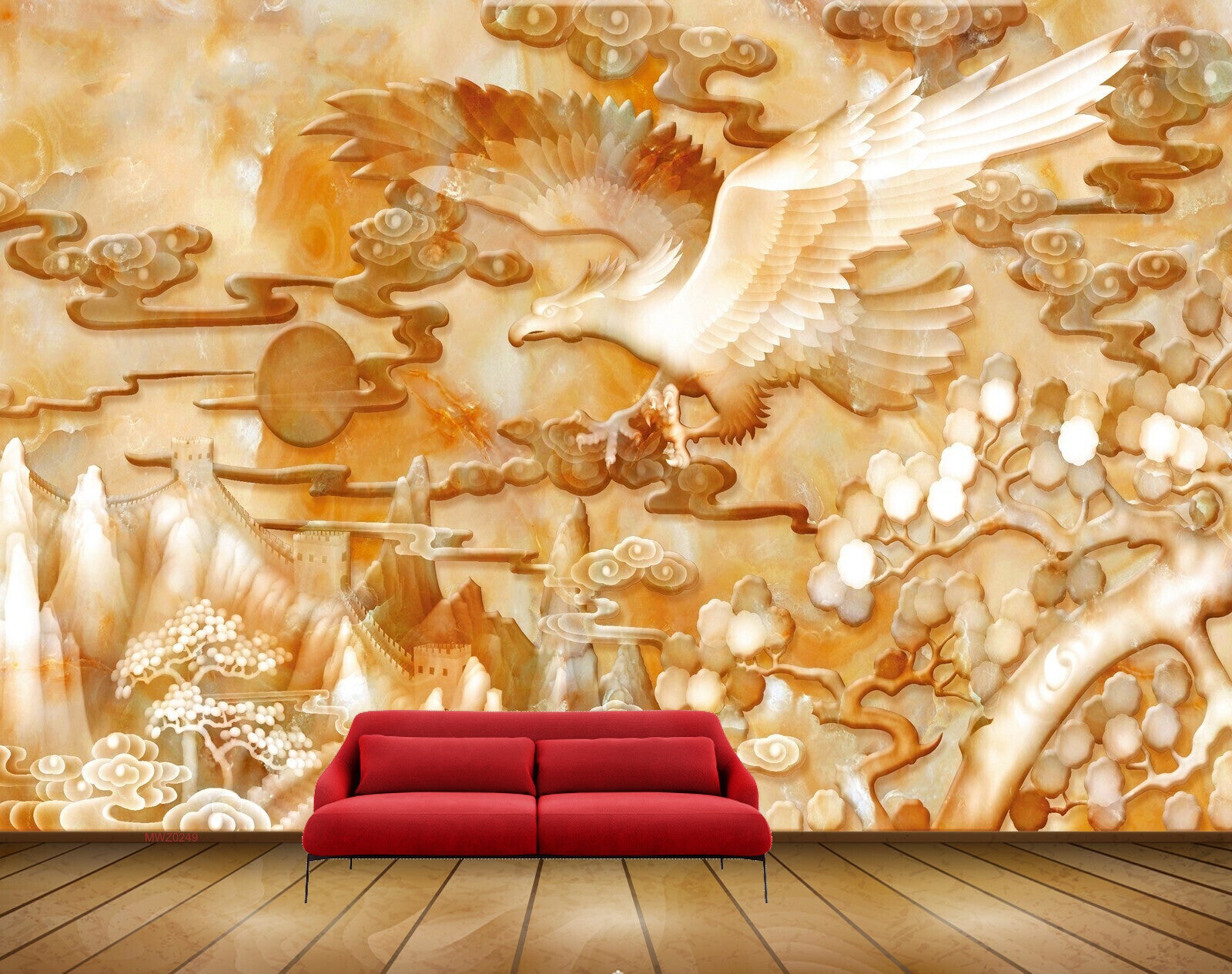 Avikalp MWZ0249 Red White Birds Trees Moutains Sun HD Wallpaper Avikalp MWZ0249 Red White Birds Trees Moutains Sun HD Wallpaper