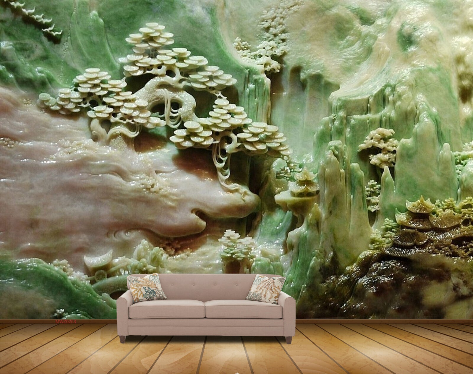 Avikalp MWZ0253 Green Pink Trees Mountains 3D HD Wallpaper Avikalp MWZ0253 Green Pink Trees Mountains 3D HD Wallpaper