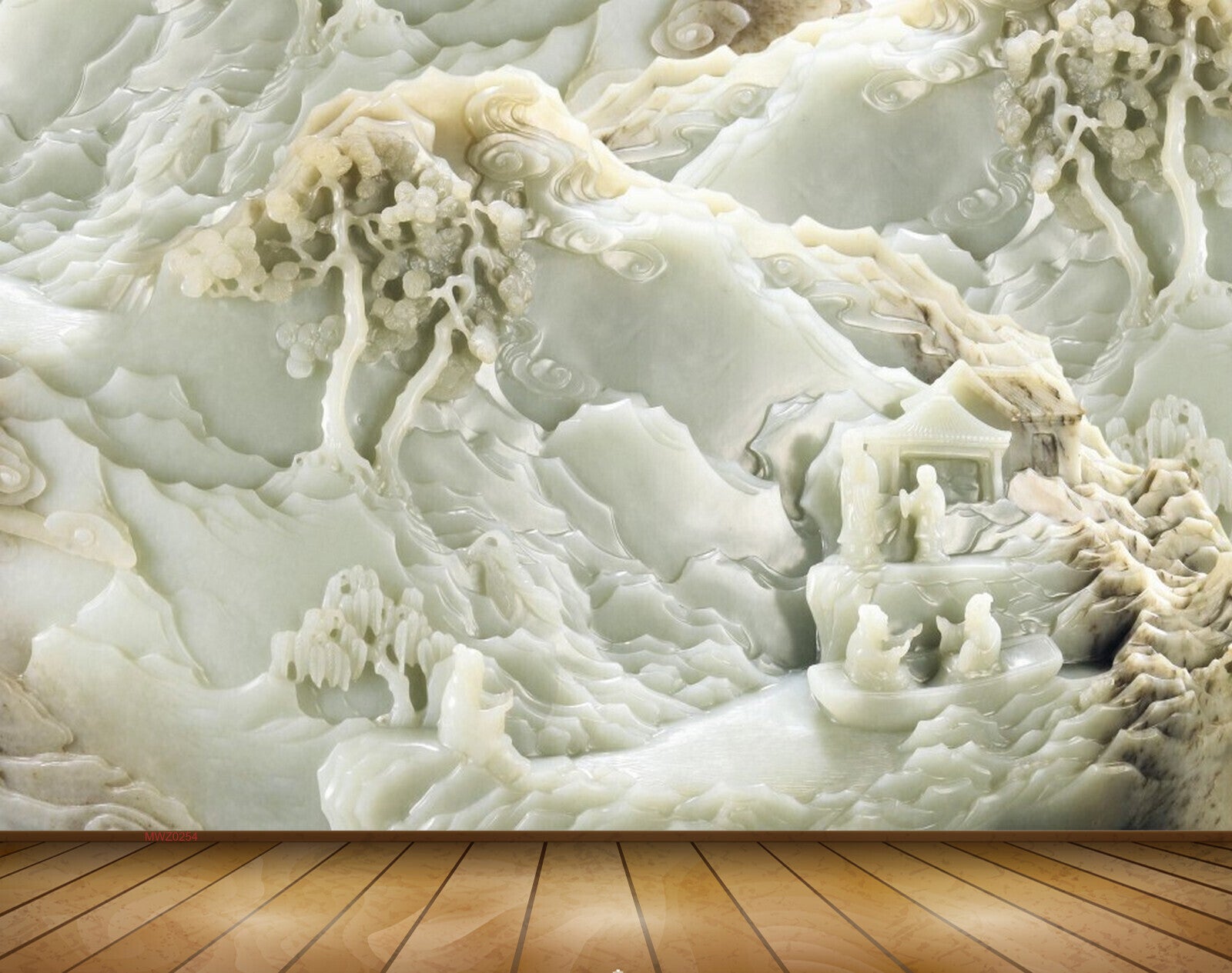 Avikalp MWZ0254 White Trees Houses Boat People 3D HD Wallpaper Avikalp MWZ0254 White Trees Houses Boat People 3D HD Wallpaper