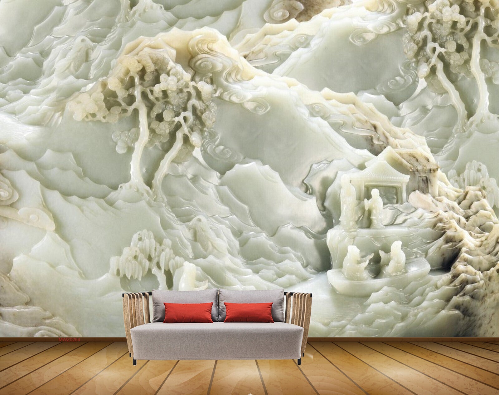 Avikalp MWZ0254 White Trees Houses Boat People 3D HD Wallpaper Avikalp MWZ0254 White Trees Houses Boat People 3D HD Wallpaper