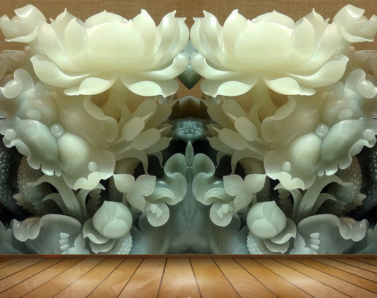 Avikalp MWZ0293 White Flowers 3D HD Wallpaper