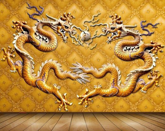 Avikalp MWZ0302 Orange Snakes 3D HD Wallpaper