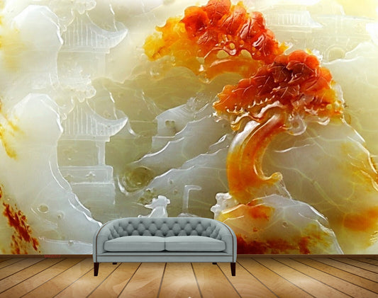 Avikalp MWZ0317 Orange White Flowers House HD Wallpaper